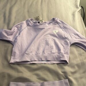 Women's Best Light Purple Crop top & Leggings